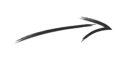 Hand drawn brush stroke arrow isolated on white. Vector Illustration