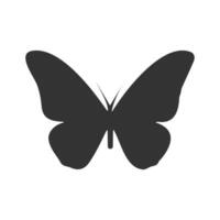 mariposa icono, plano negro vector ilustración.
