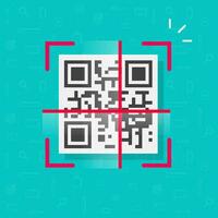 Qr code scan icon vector flat design symbol isolated on color background image