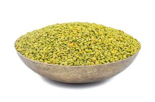 Green Fenugreek Seeds on White Background photo