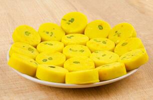 Indian Sweet Food Kesar Peda photo