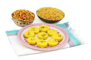 Indian Sweet Food Kesar Peda photo