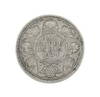 Indian old Coin or Indian Currency on White Background photo