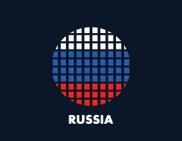 The Russia round flag icon. Design flag with the arrangement of squares that form a circle. Flag with white, blue, red. vector