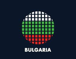 The Bulgaria round flag icon. Design flag with the arrangement of squares that form a circle. Flag with white, green, red. vector