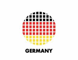 The Germany round flag icon. Design flag with the arrangement of squares that form a circle. Flag with black, red, yellow. vector