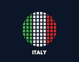 el Italia redondo bandera icono. diseño bandera con el arreglo de cuadrícula ese formar un círculo. bandera con rojo, blanco, verde. vector