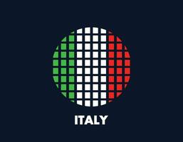 The Italy round flag icon. Design flag with the arrangement of squares that form a circle. Flag with red, white, green. vector