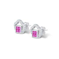 Fine 925 Sterling Silver Earrings on White Background photo