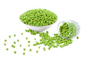 Dried Green Peas on White Background photo