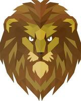 Lion vector polygon triangulate vector design. Low poly triangular lion on white background