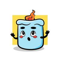 cute candle vector mascot who is panic. cute cartoon design character.