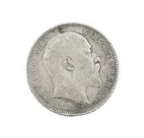 Indian old Coin or Indian Currency on White Background photo