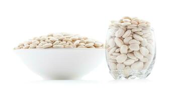 Butter Beans or Val Beans on White Background photo