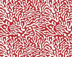 Stylized Red Coral Reef Pattern on White Background vector