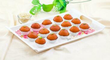 Indian Traditional Sweet Food Gulab Jamun photo