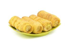 Indian Sweet Dish Puff Roll with Cream photo