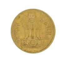 Indian old Coin or Indian Currency on White Background photo