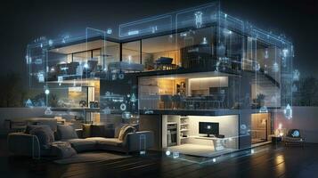 AI generated A Glimpse into the Connected Smart Home of Tomorrow. AI Generated photo