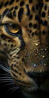 AI generated Leopard macro photography. AI Generated photo