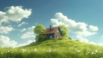 AI generated Green and environmentally friendly housing concept. AI Generated photo