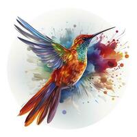 AI generated Hummingbird clipart on white background. AI Generated photo