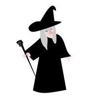 an illustration of a witch with a broom vector