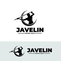 Vector graphic of athlete javelin logo design template