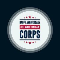 Happy US Army Chaplain Corps Anniversary Background Vector Illustration