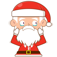 Papa Noel claus llorando y asustado cara dibujos animados linda png