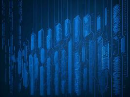 AI generated Blue digital binary data on computer screen background. binary code background . abstract blue background photo