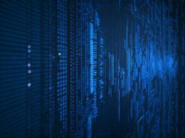 AI generated Blue digital binary data on computer screen background. binary code background . abstract blue background photo