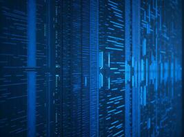 AI generated Blue digital binary data on computer screen background. binary code background . abstract blue background photo