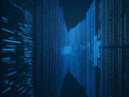 AI generated Digital Cyberspace with Particles and Digital Data Network Connections. High Speed Connection and Data Analysis Technology Digital Abstract Background Concept. 3d rendering photo