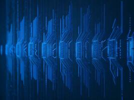 AI generated Digital Cyberspace with Particles and Digital Data Network Connections. High Speed Connection and Data Analysis Technology Digital Abstract Background Concept. 3d rendering photo