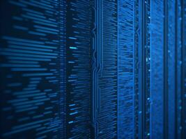 AI generated Digital Cyberspace with Particles and Digital Data Network Connections. High Speed Connection and Data Analysis Technology Digital Abstract Background Concept. 3d rendering photo