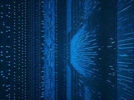 AI generated Digital Cyberspace with Particles and Digital Data Network Connections. High Speed Connection and Data Analysis Technology Digital Abstract Background Concept. 3d rendering photo