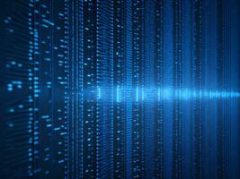 AI generated Digital Cyberspace with Particles and Digital Data Network Connections. High Speed Connection and Data Analysis Technology Digital Abstract Background Concept. 3d rendering photo