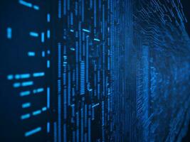 AI generated Digital Cyberspace with Particles and Digital Data Network Connections. High Speed Connection and Data Analysis Technology Digital Abstract Background Concept. 3d rendering photo