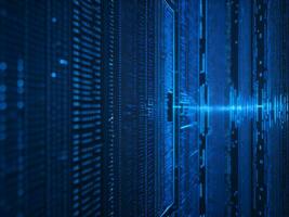 AI generated Digital Cyberspace with Particles and Digital Data Network Connections. High Speed Connection and Data Analysis Technology Digital Abstract Background Concept. 3d rendering photo