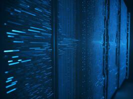 AI generated Digital Cyberspace with Particles and Digital Data Network Connections. High Speed Connection and Data Analysis Technology Digital Abstract Background Concept. 3d rendering photo