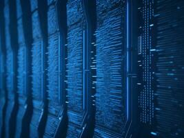 AI generated Digital Cyberspace with Particles and Digital Data Network Connections. High Speed Connection and Data Analysis Technology Digital Abstract Background Concept. 3d rendering photo