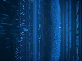 AI generated Digital Cyberspace with Particles and Digital Data Network Connections. High Speed Connection and Data Analysis Technology Digital Abstract Background Concept. 3d rendering photo