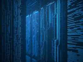 AI generated Digital Cyberspace with Particles and Digital Data Network Connections. High Speed Connection and Data Analysis Technology Digital Abstract Background Concept. 3d rendering photo