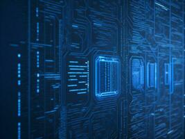 AI generated Digital Cyberspace with Particles and Digital Data Network Connections. High Speed Connection and Data Analysis Technology Digital Abstract Background Concept. 3d rendering photo