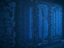 AI generated Digital Cyberspace with Particles and Digital Data Network Connections. High Speed Connection and Data Analysis Technology Digital Abstract Background Concept. 3d rendering photo