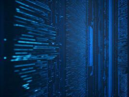 AI generated Digital Cyberspace with Particles and Digital Data Network Connections. High Speed Connection and Data Analysis Technology Digital Abstract Background Concept. 3d rendering photo