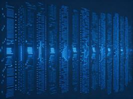AI generated Digital Cyberspace with Particles and Digital Data Network Connections. High Speed Connection and Data Analysis Technology Digital Abstract Background Concept. 3d rendering photo