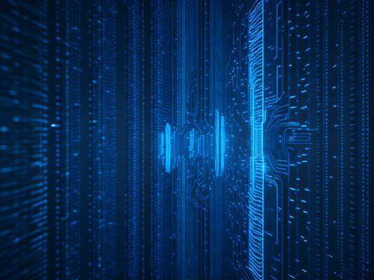 AI generated Digital Cyberspace with Particles and Digital Data Network Connections. High Speed Connection and Data Analysis Technology Digital Abstract Background Concept. 3d rendering