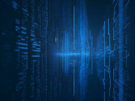 AI generated Digital Cyberspace with Particles and Digital Data Network Connections. High Speed Connection and Data Analysis Technology Digital Abstract Background Concept. 3d rendering photo